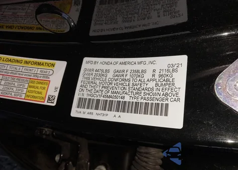 2021 Honda Accord Sport Special Edition z USA, uszkodzony, nr VIN 1HGCV1F45MA050148